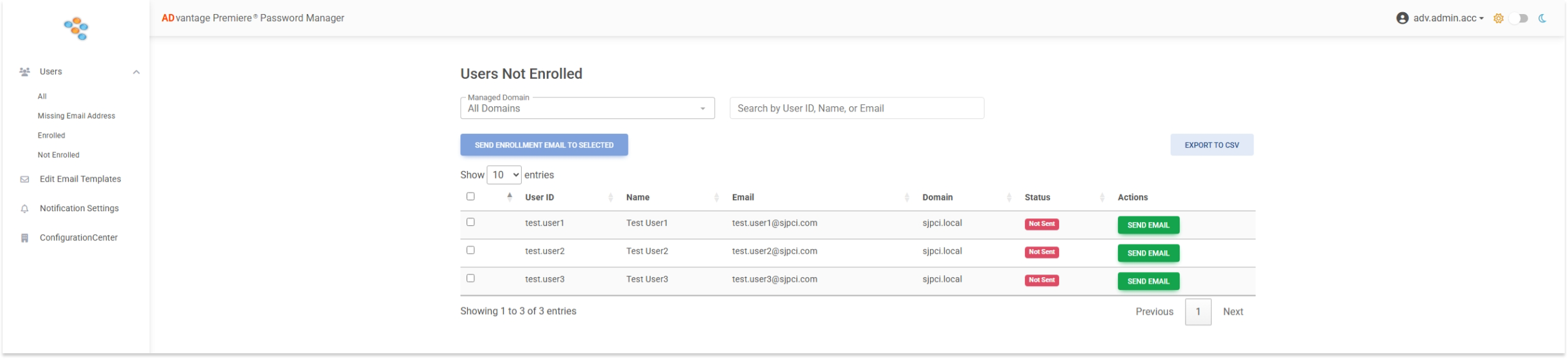 Users Not Enrolled Report